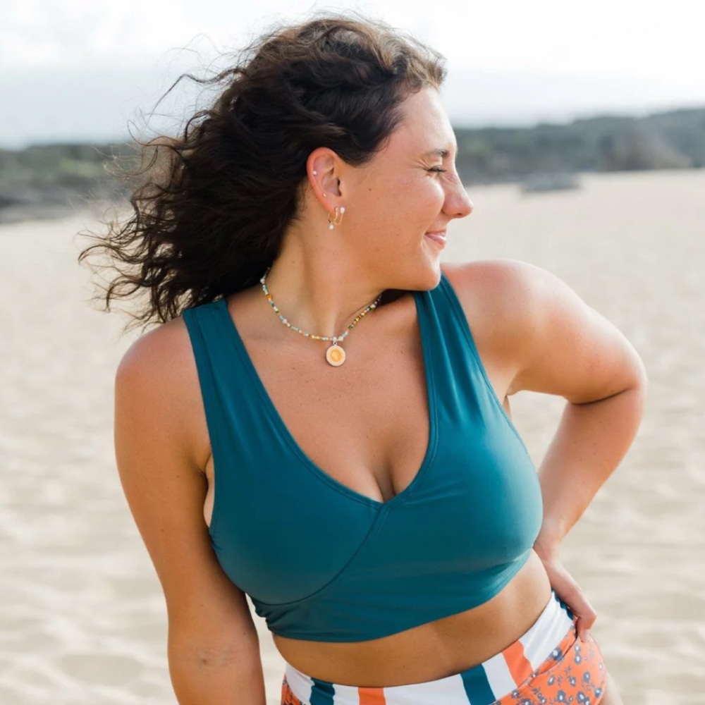 Nani Atlantic Deep Switch V Cut Crop Swim Top